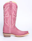 El General Women's Snip Toe Leather Cowboy Boot - Made in Mexico - Pink 45938