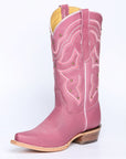 El General Women's Snip Toe Leather Cowboy Boot - Made in Mexico - Pink 45938