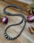 NFR Collection Necklace – Graduated Sterling Silver Pearls 8mm to 14mm  46.5"