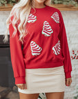 Ellayara Patched Dropped Shoulder Sweatshirt