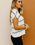 Stripe Batwing Sleeve Sweater Tee