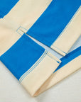 Blue Stripe Floral Color Block Drop Shoulder Plus Size Pullover Top