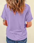 Solid Short Sleeve Crew Neck Tee