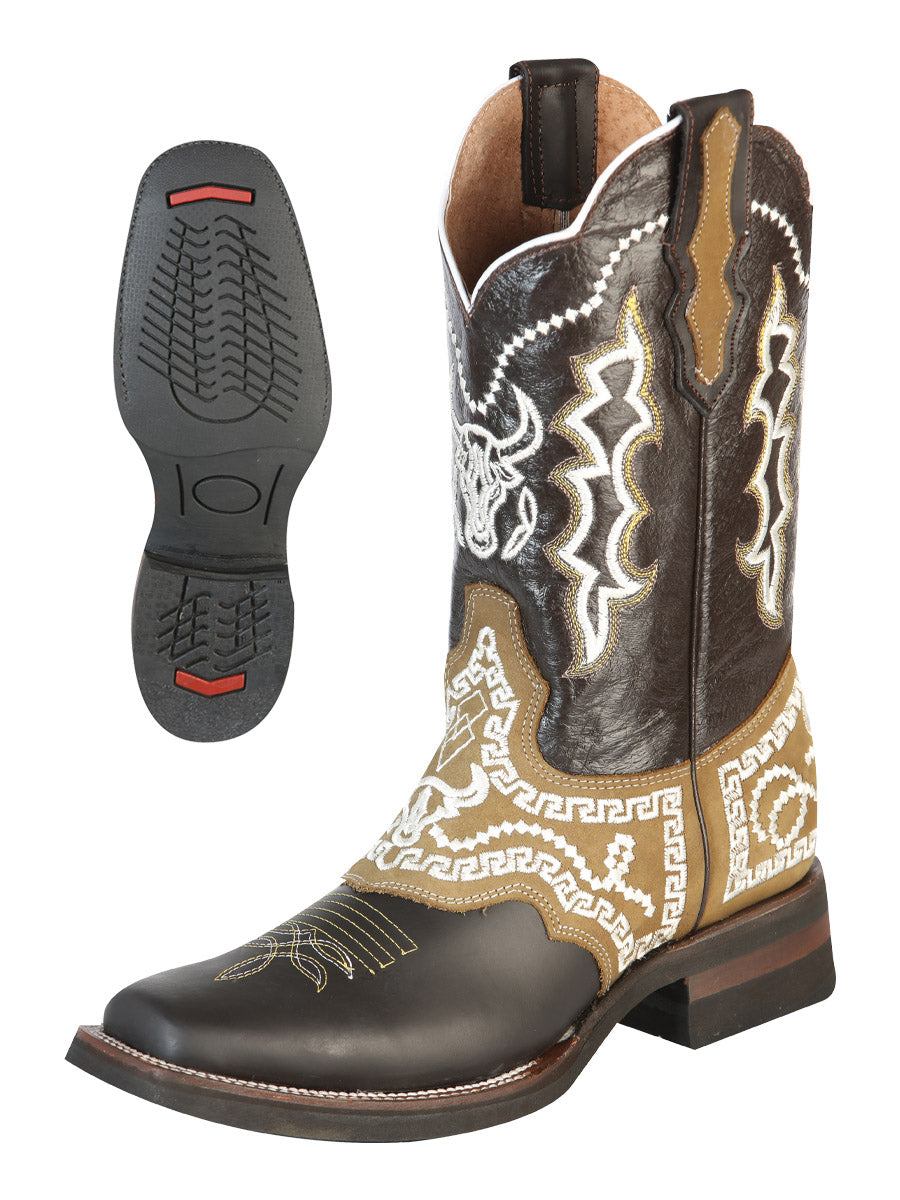 El General Rodeo Boot — Crazy Brown with Embroidery