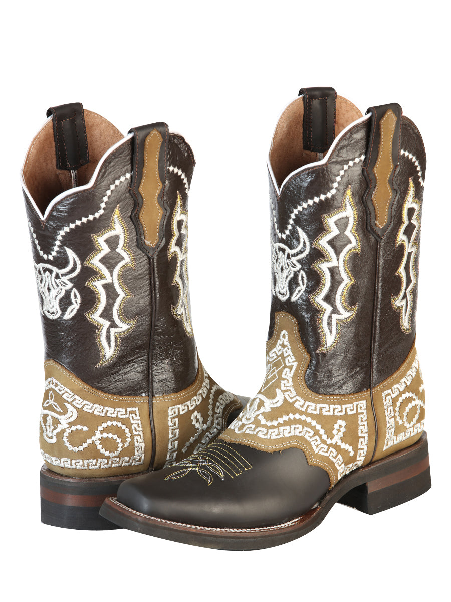 El General Rodeo Boot — Crazy Brown with Embroidery