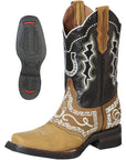 El General Rodeo Boot — Nubuck Honey with Embroidery