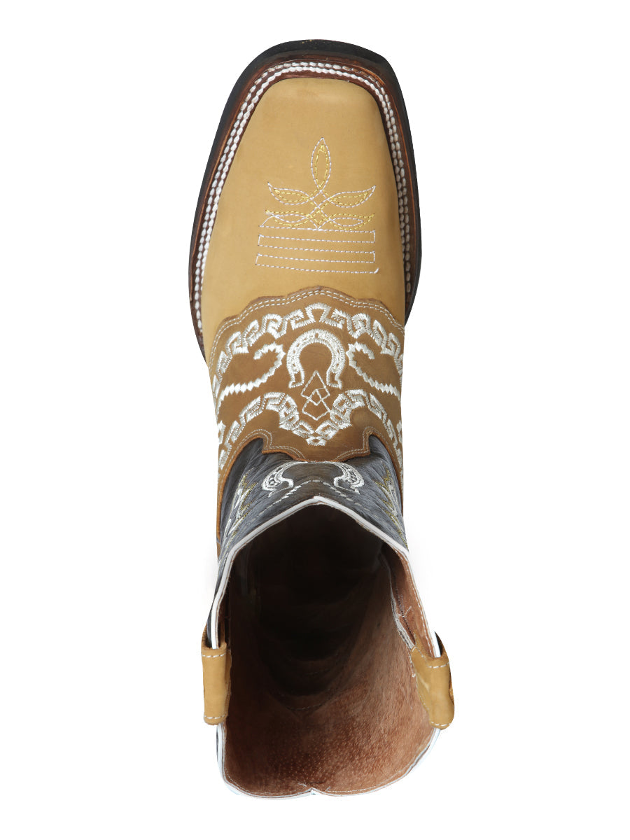 El General Rodeo Boot — Nubuck Honey with Embroidery