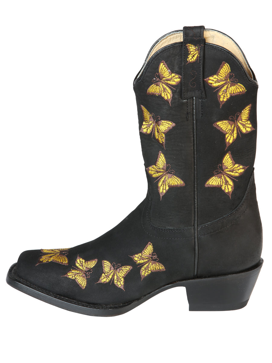 El General Womens Rodeo Boot — Nubuck Black
