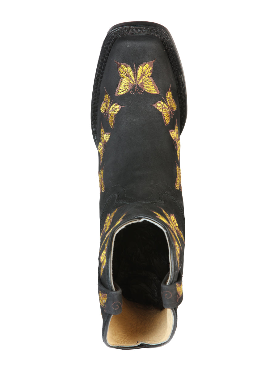 El General Womens Rodeo Boot — Nubuck Black