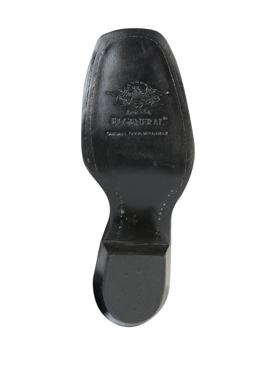 El General Womens Rodeo Boot — Nubuck Black