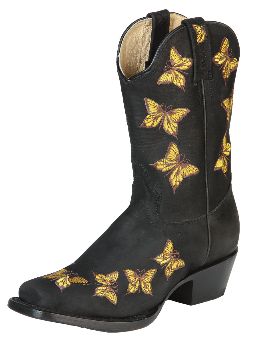 El General Womens Rodeo Boot — Nubuck Black