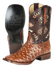 El General Rodeo Boot in Printed Ostrich Shedron
