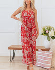 Floral Spaghetti Strap Empire Waist Maxi Dress