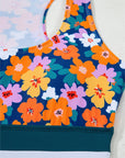 Floral Racerback Cutout High Waist Bikini Set