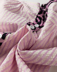 Stripe Leopard Patchwork Long Sleeve Shirt