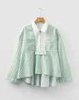 Stripe Half-Zip Long Sleeve Top