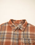 Plus Size Plaid Flap Pocket Button-Up Shacket
