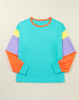 Colorblock Patchwork Long Sleeve Top