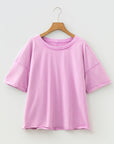 Mineral Wash Drop Shoulder Raw Edge Tee