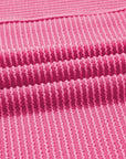 Solid Corded Knit Mock Neck T-Shirt