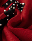 Bow Pearl Embellished Drop Shoulder Sweater