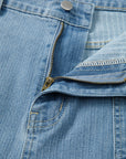 Plus Size Denim Textured Patch Pocket Jeans