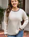 Ashley Contrast Edge Knit PLUS Top