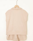 Textured Half-Zip Top & Drawstring Shorts Set