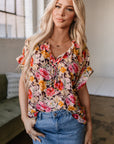 Rhea Floral  Crew Neck Blouse
