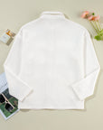 Solid Corduroy Button-Up Long Sleeve Jacket