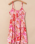 Floral Wrap V-Neck Spaghetti Strap Dress