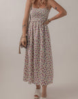 Ditsy Floral Smocked Sleeveless Maxi Dress
