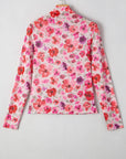 Rosalie Floral Long Sleeve Slim Fit Mesh Top
