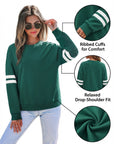 Varsity Stripe Drop Shoulder Oversized Sweatshirt