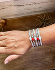 White Buffalo or Red Spiny Cuff Bracelet – Sterling Silver