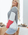 Everlee Knit Patchwork Casual Top