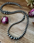 NFR Collection Necklace – Graduated Sterling Silver Pearls 8mm to 14mm  46.5"