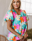 Kathryn Bubble Sleeve Peplum Blouse