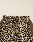 Leopard Collared 3/4 Sleeve Shirt and Pants Set