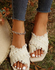 Vada Tassel Woven Crossed Straps Flat Slippers
