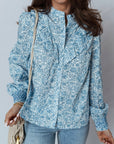 Floral Puff Sleeve Button-Up Shirt
