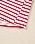 Meilani Stripe Ruffle Trim Long Sleeve Top