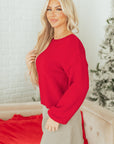 Addison Backless Bubble Sleeve Sweater