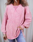 Mineral Wash Drop Shoulder Pullover Sweatshirt