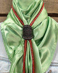 35X35" Solid Lime Wild Rag / Scarf - Leather Slide and Bolo Tie