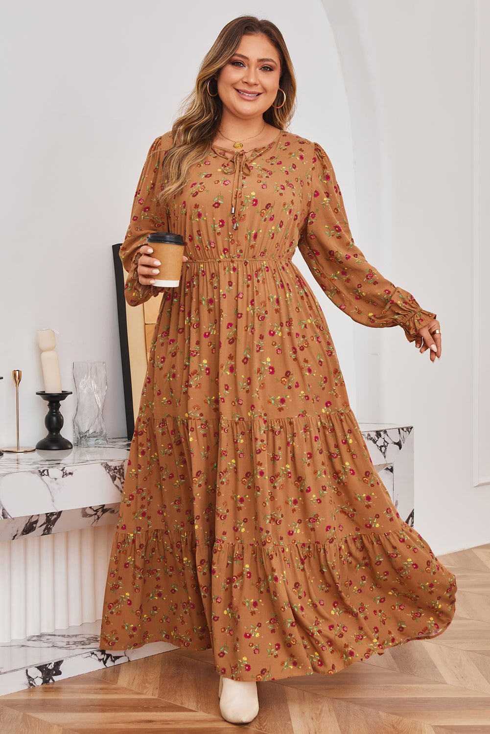 Charleigh Sleeve Tiered Maxi PLUS Dress