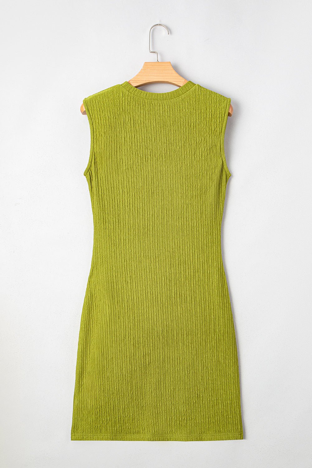 Textured Ruched Side Bodycon Tank Dress