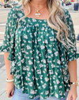 Adelynn Square Ruffled Trim PLUS Blouse