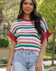 Molly Sleeve Colorful Textured Sweater