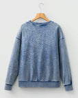 SAVED BY GRACE Embroidered Mineral Wash Sweatshirt